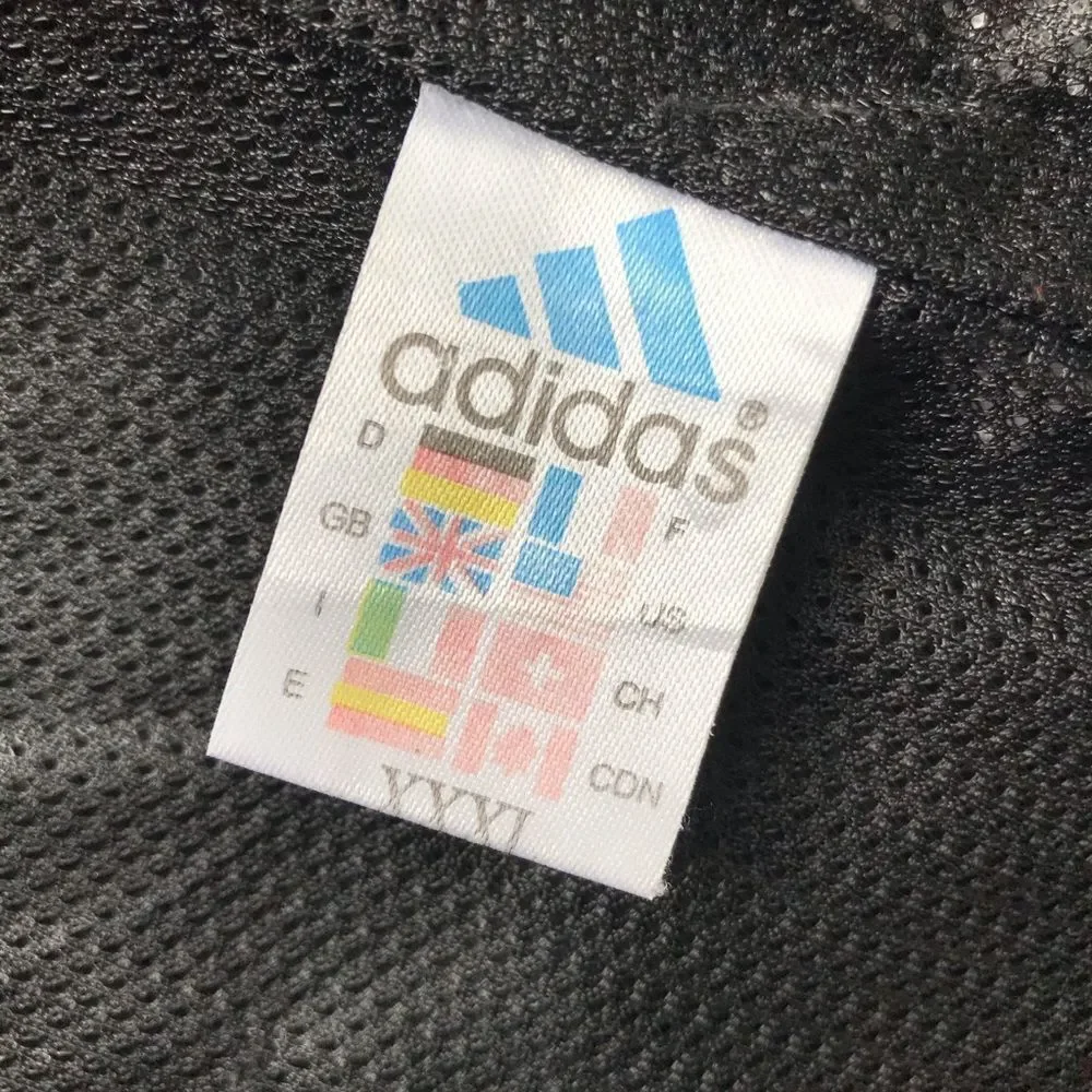 Adidas Black Vintage Track Jacket White Stripes-XL